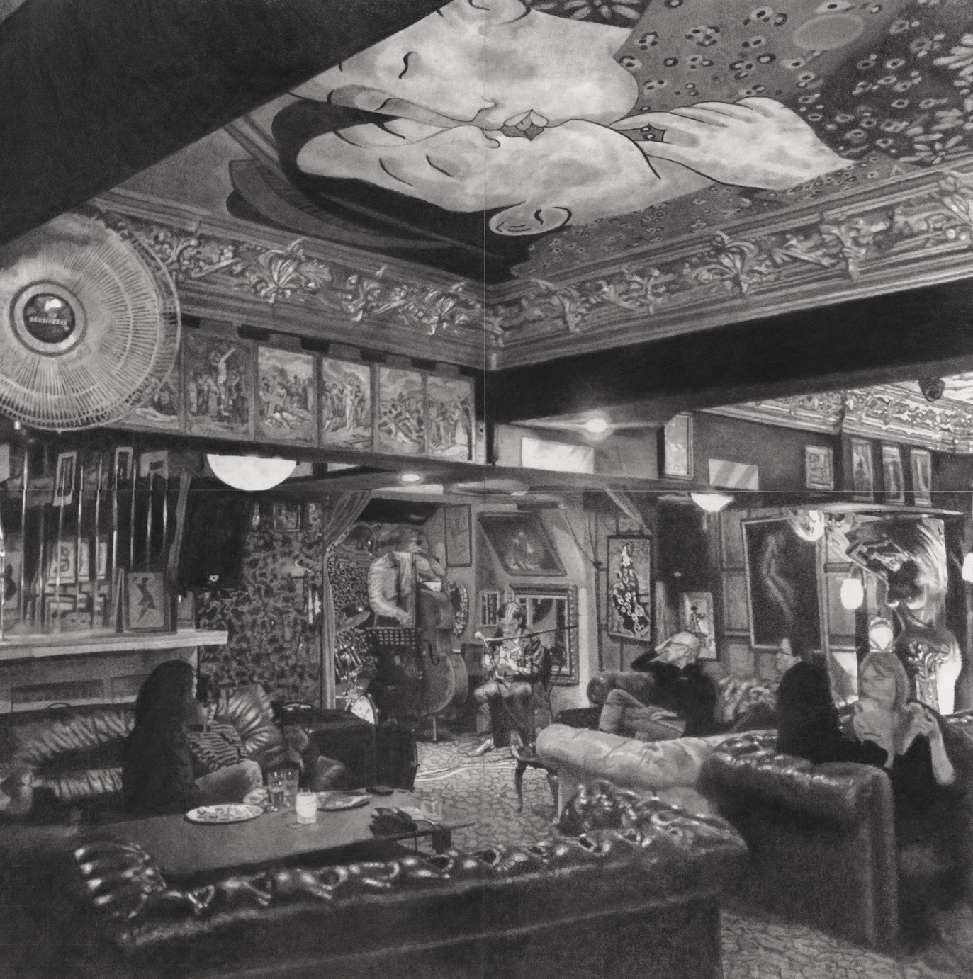 Artwork image of charcoal drawing jazz